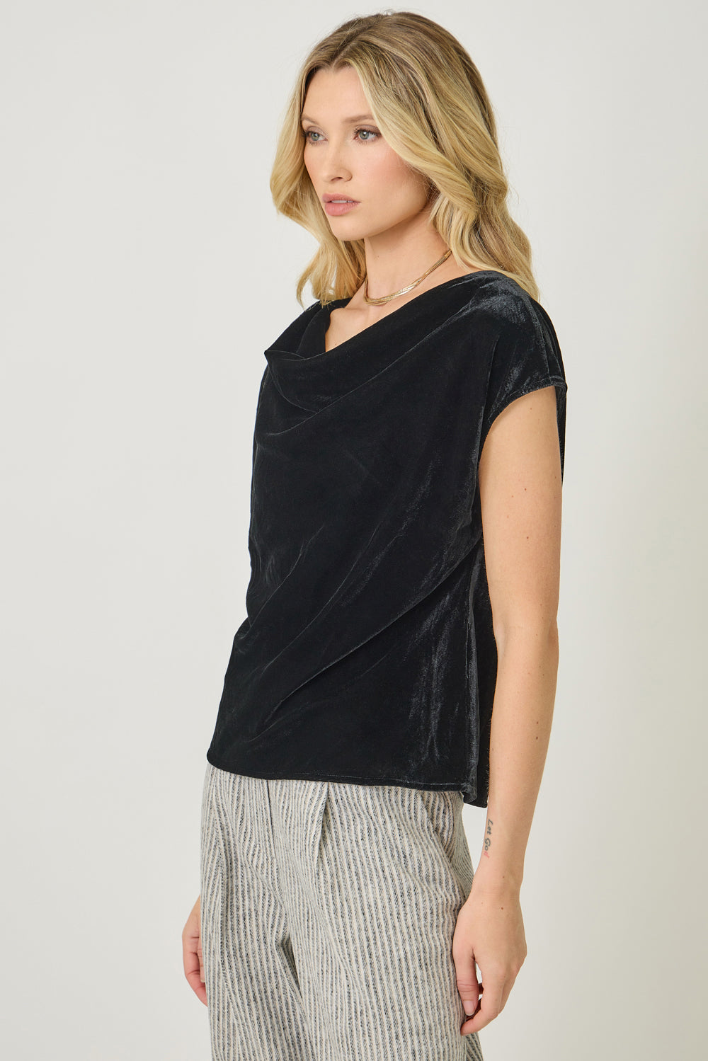 Velvet Cowl Top