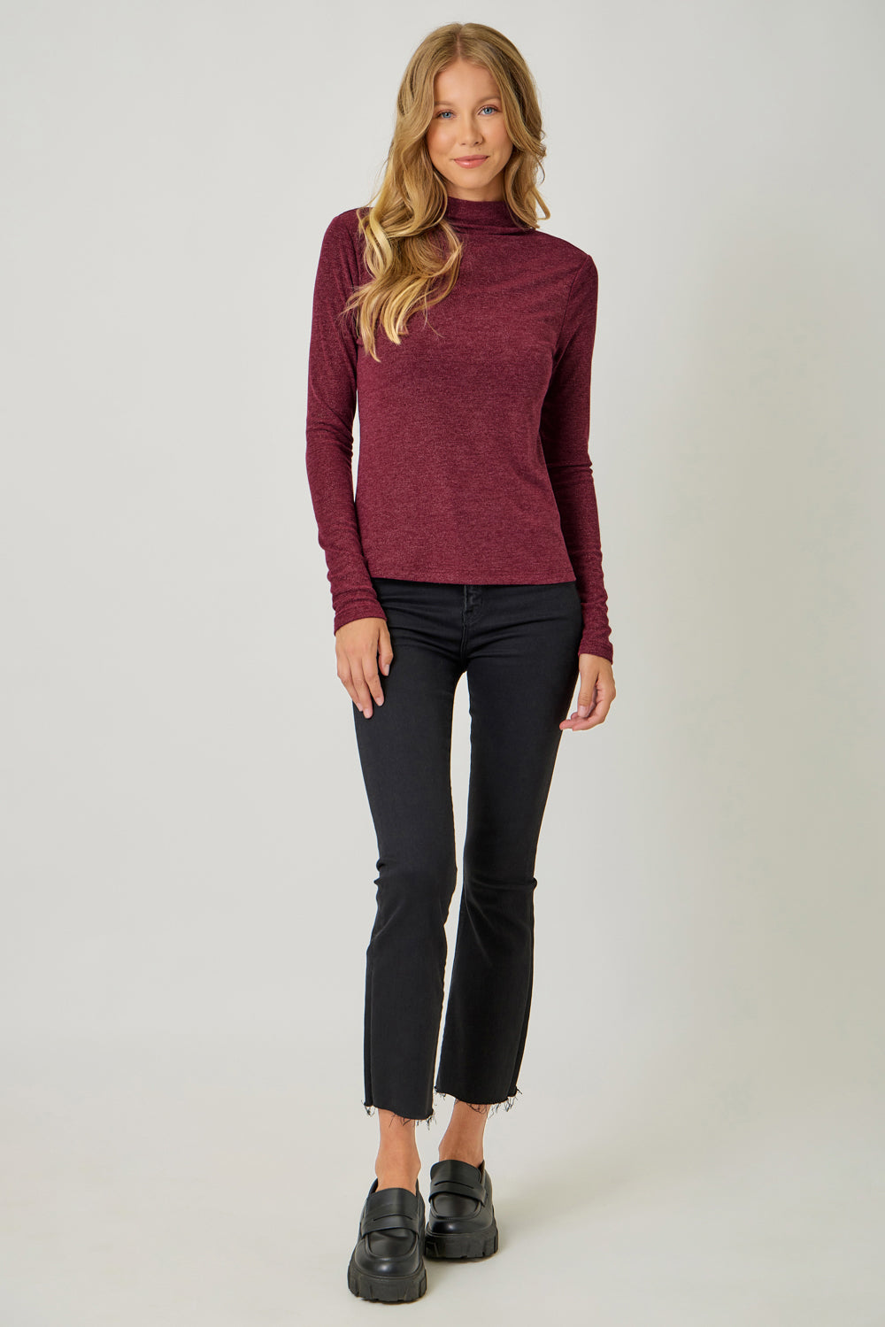 Knit Mock Long Sleeve Top