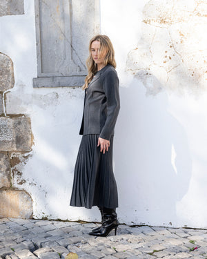 One Button Knit Blazer