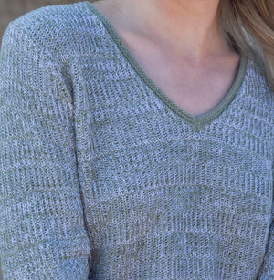 Marble V-Neck Heather Sweater