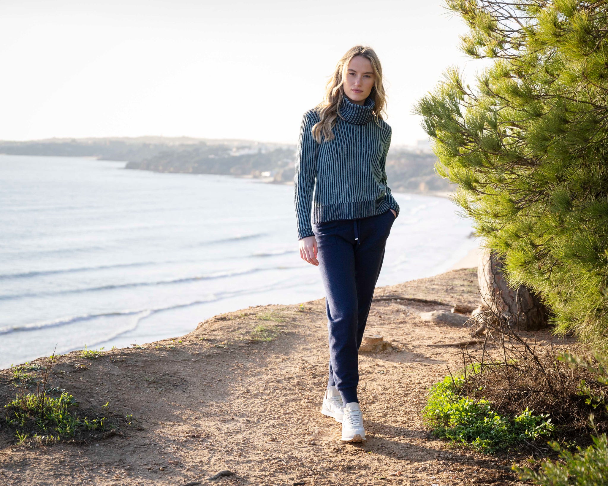 Removable Cowl Rib Sweater