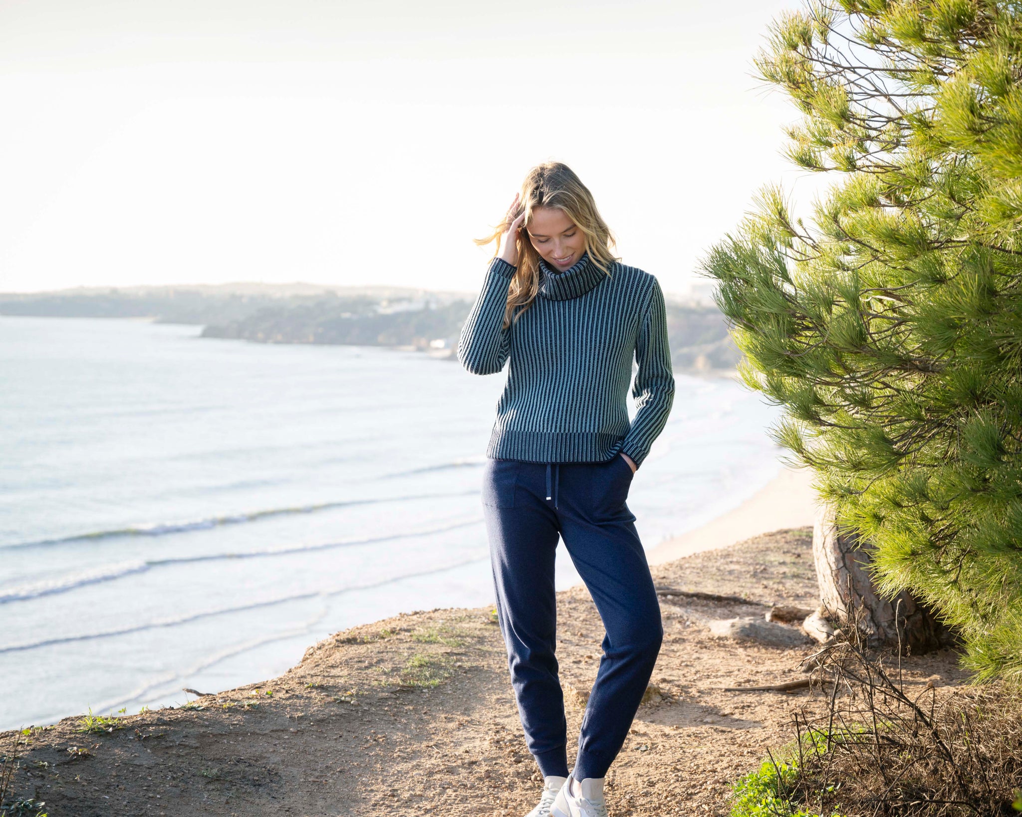 Removable Cowl Rib Sweater