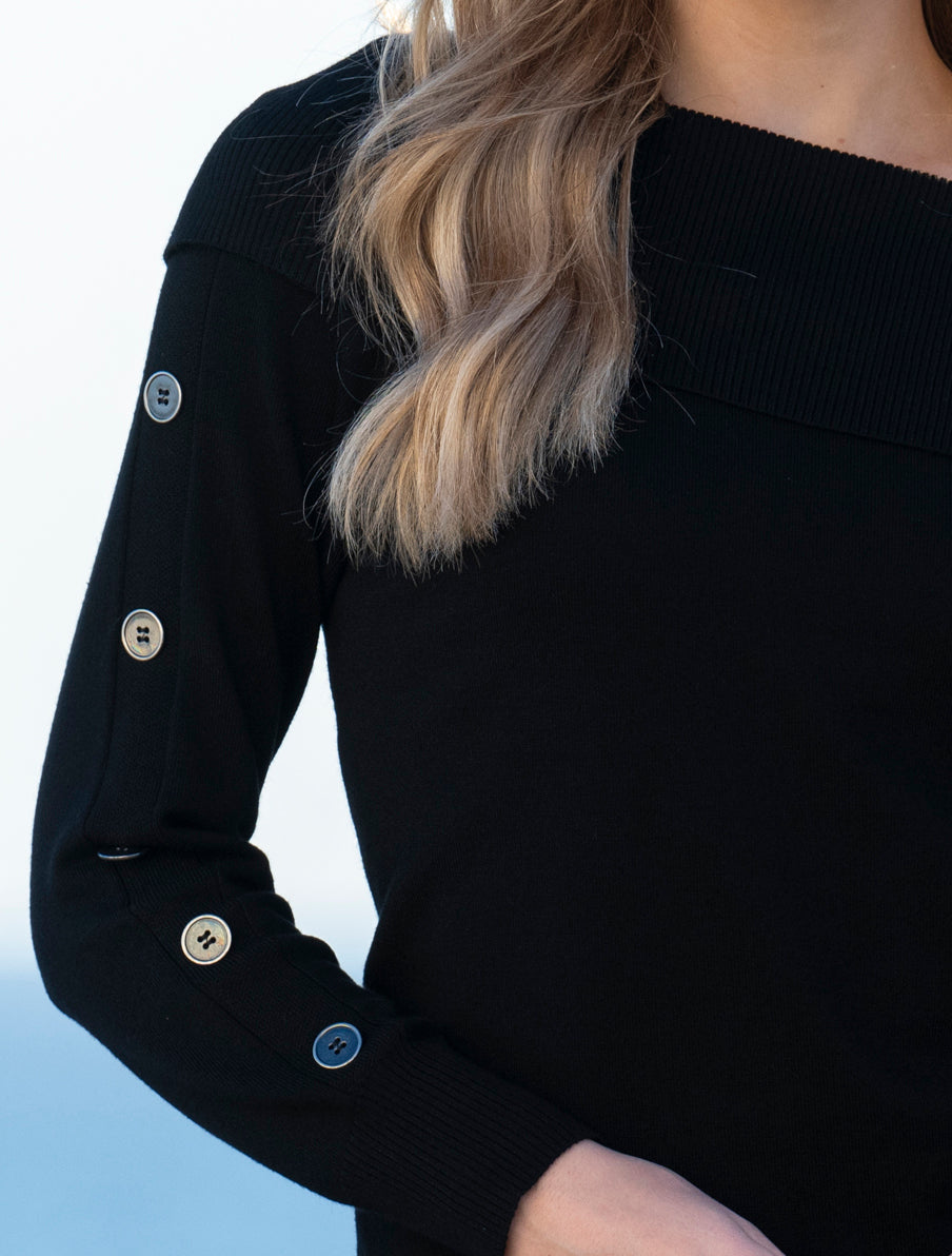 Button Shoulder Sweater