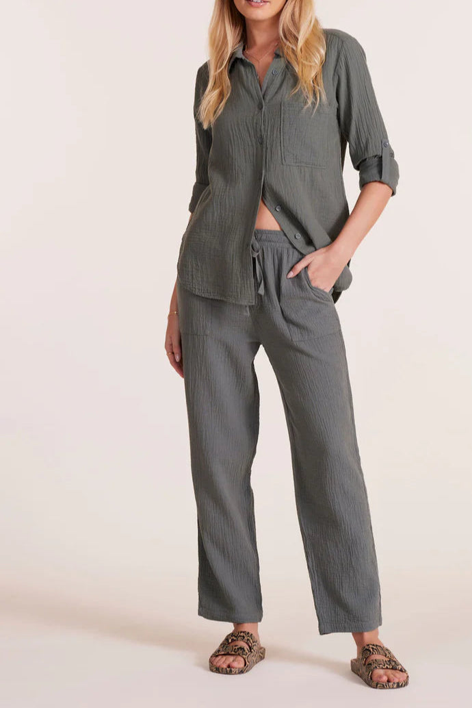 Tab Sleeve Button Front Shirt