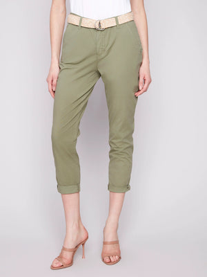 Slim Fit Pants with Belt