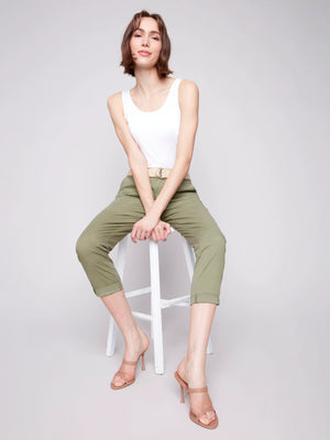 Slim Fit Pants with Belt