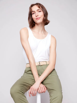 Slim Fit Pants with Belt