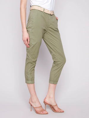 Slim Fit Pants with Belt