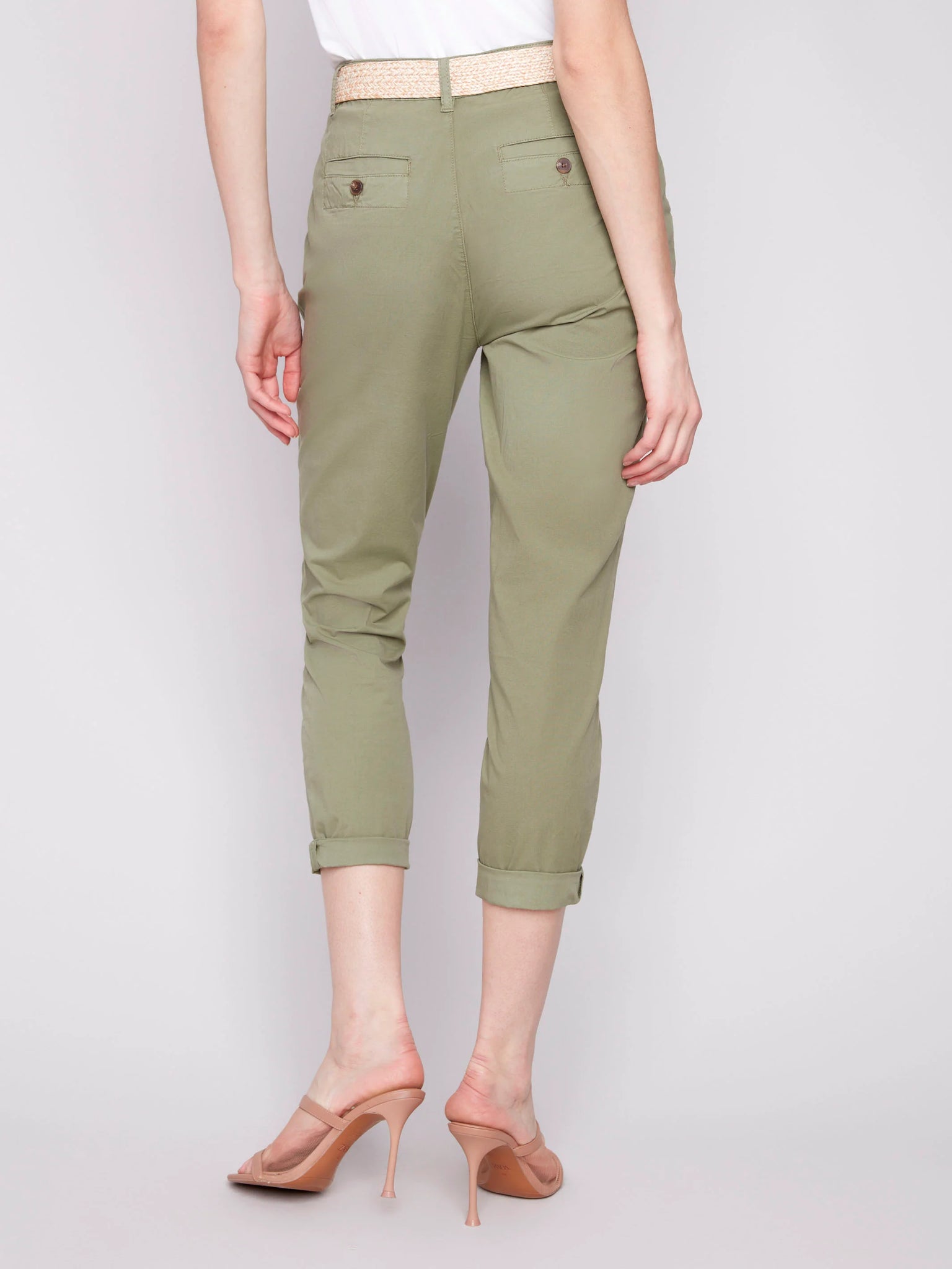 Slim Fit Pants with Belt