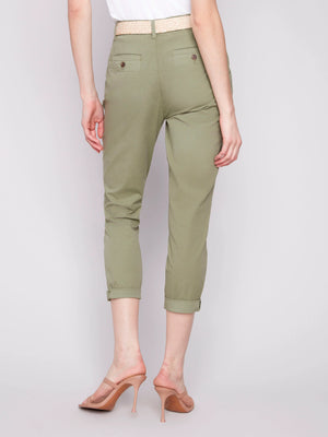 Slim Fit Pants with Belt