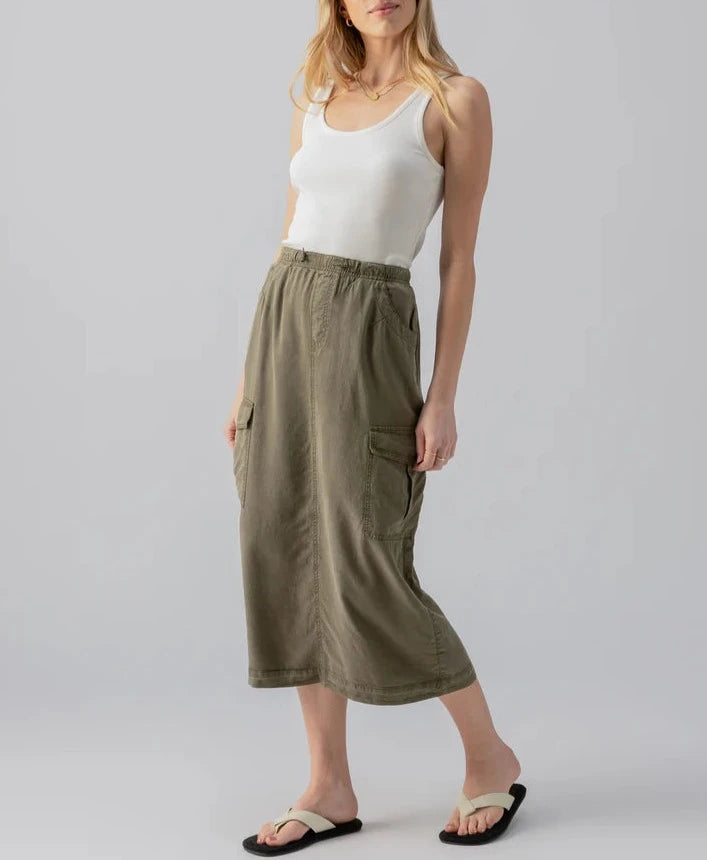 Parachute Semi-High Rise Skirt Burnt Olive