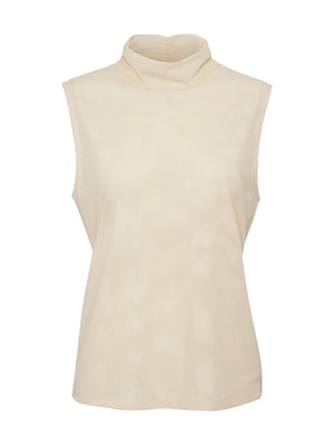 Shirred Neck Mesh Tank | Birch