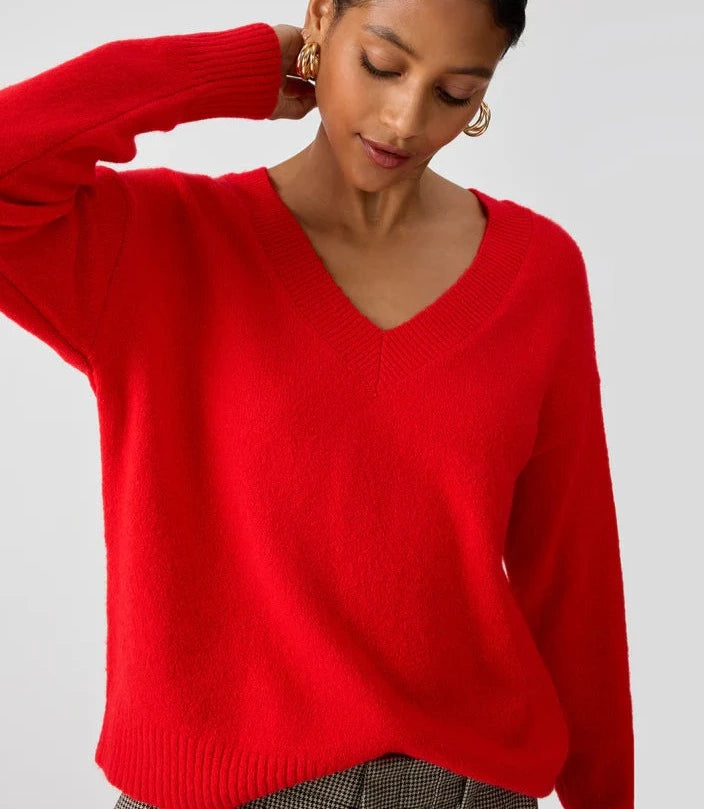 Easy Breezy V-Neck Pullover Sweater | Lipstick