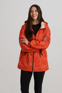 Print Packable Rain Coat