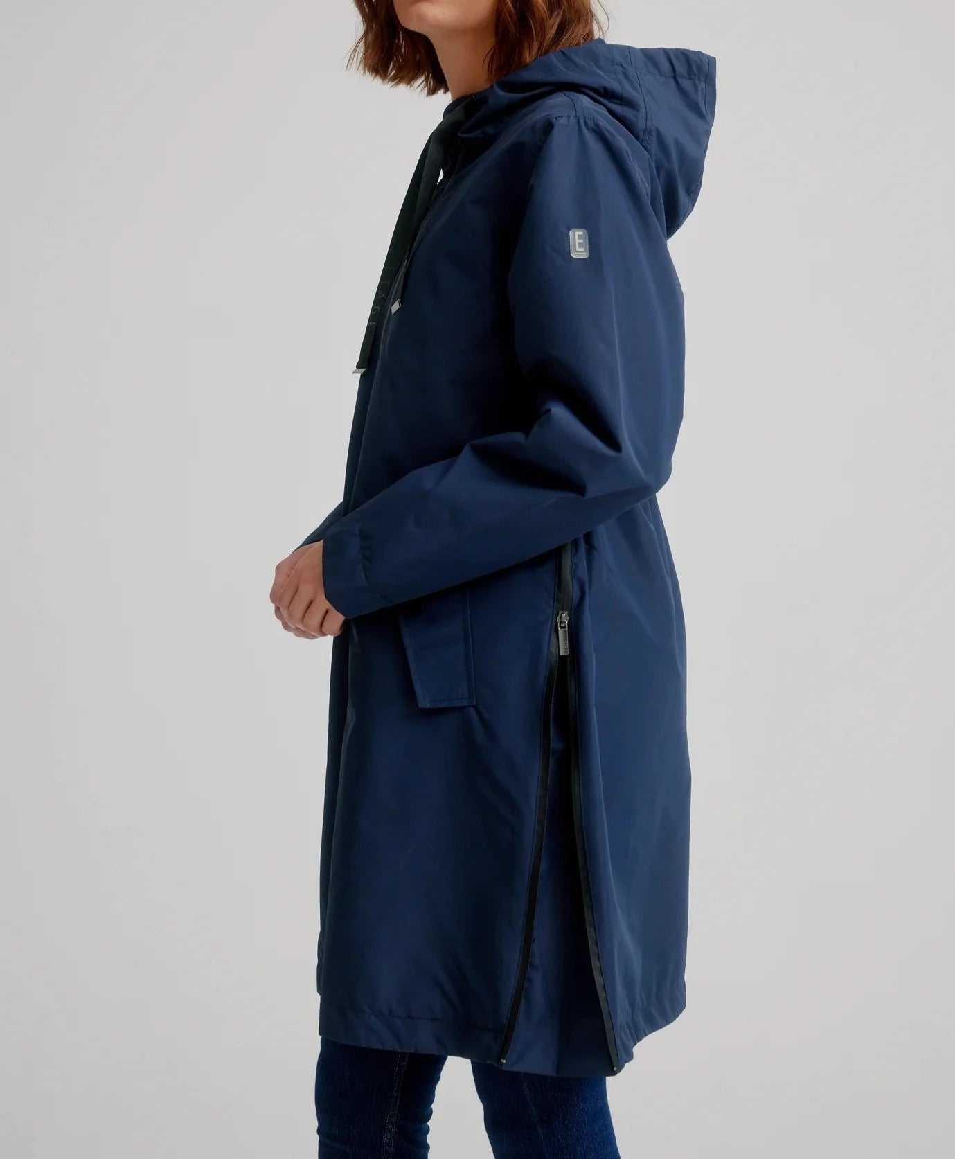 CRO Hooded Magic Print Waterproof Raincoat | Navy