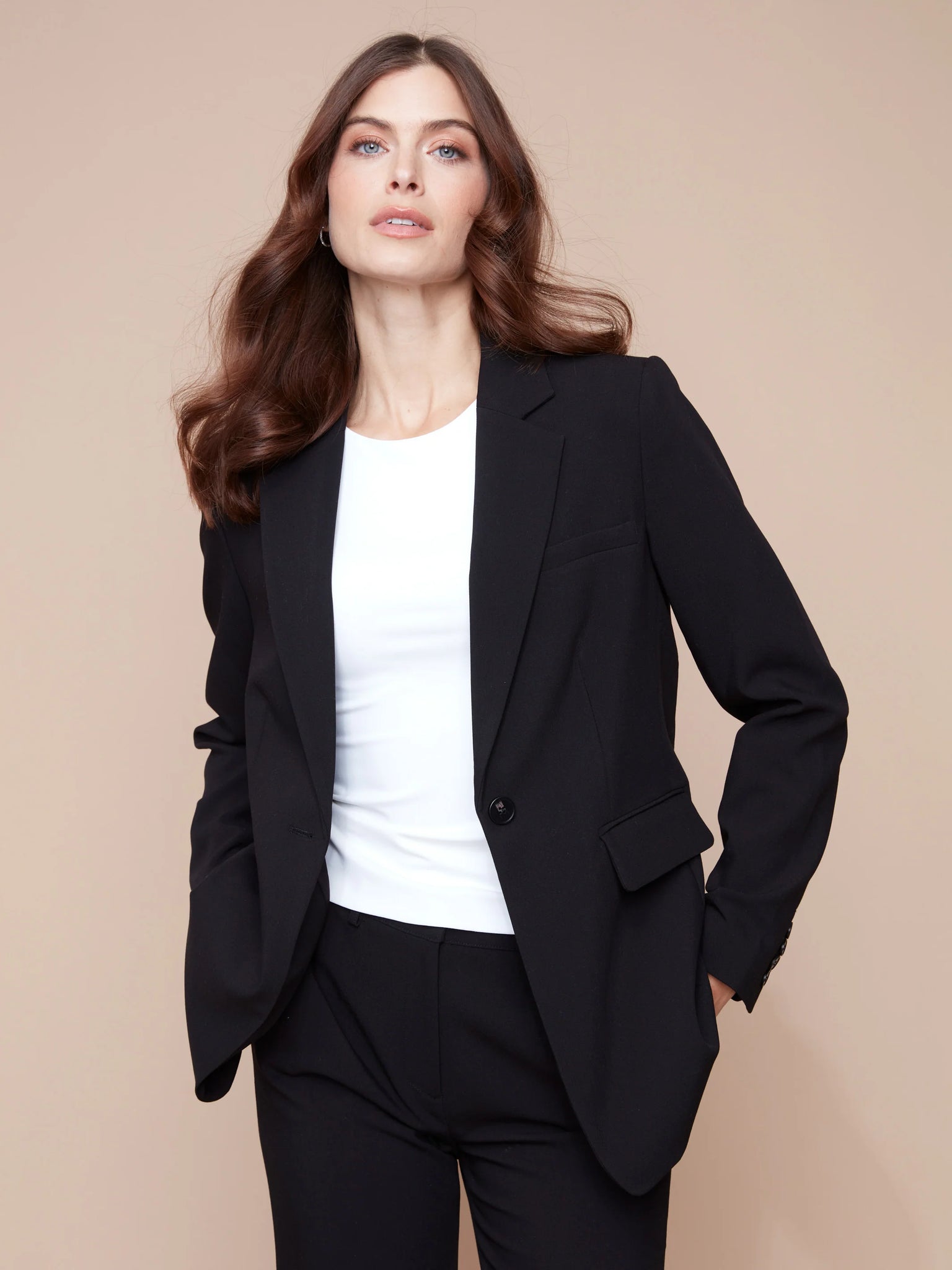 Blazer with Ruched Back | Black