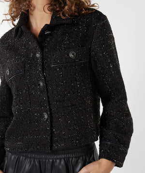 Sparkle Tweed Jacket | Black