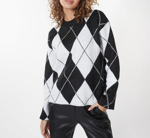 Argyle Sweater | Black & White