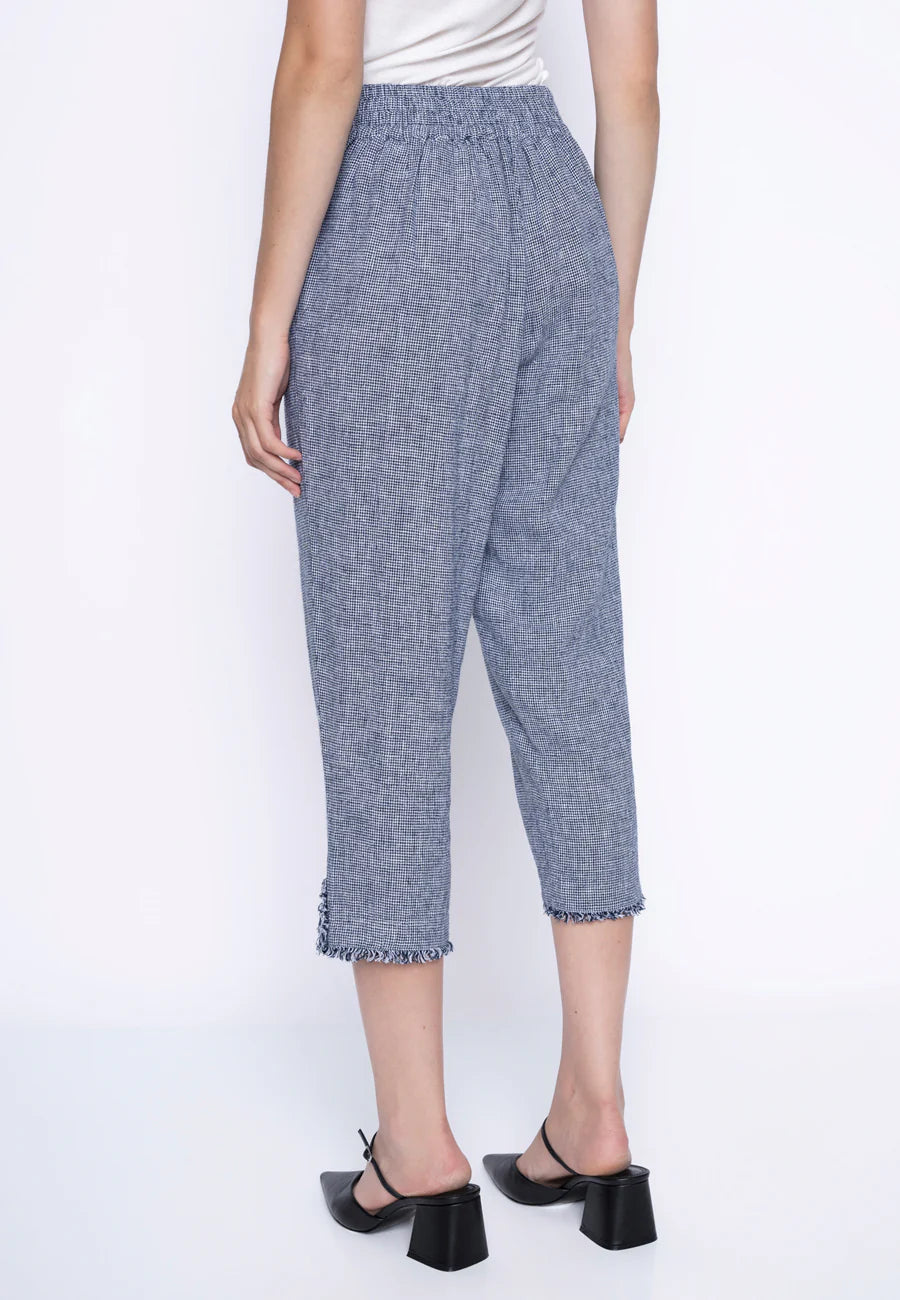 Frayed Edge Button Detail Capri