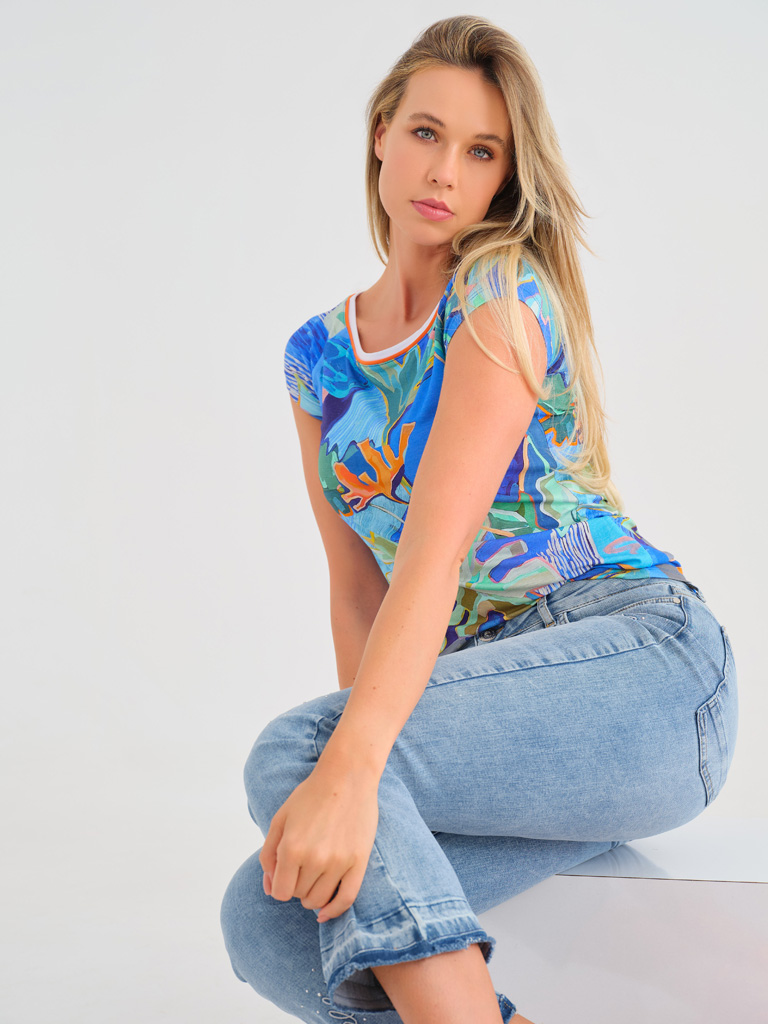 Cap Sleeve Scoop Neck Tee