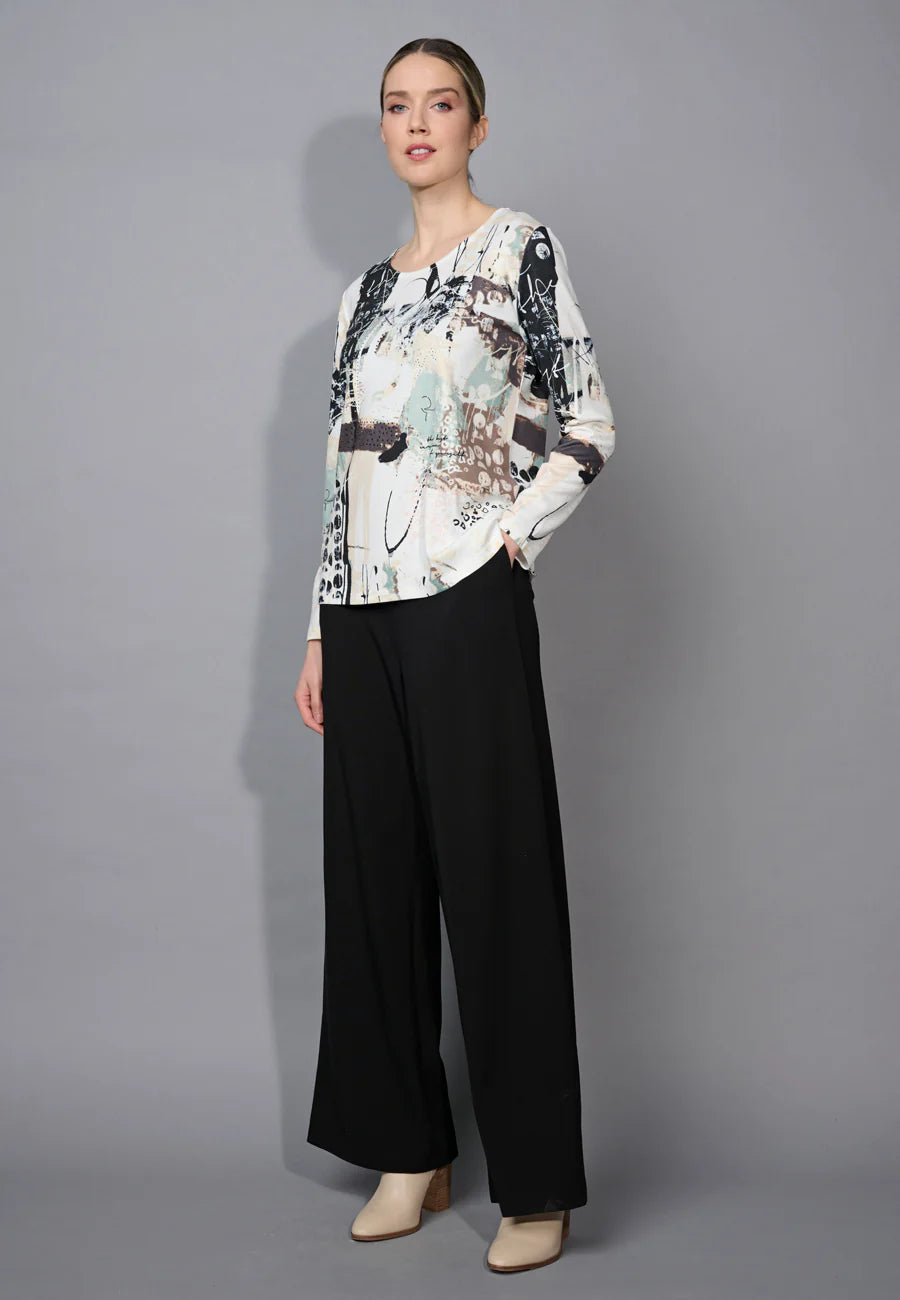 Wide-Leg Center-Seamed Pants