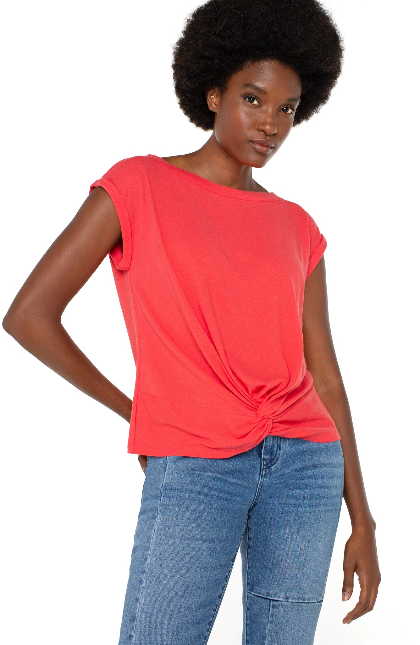 Short Sleeve Boat Neck Knit Top