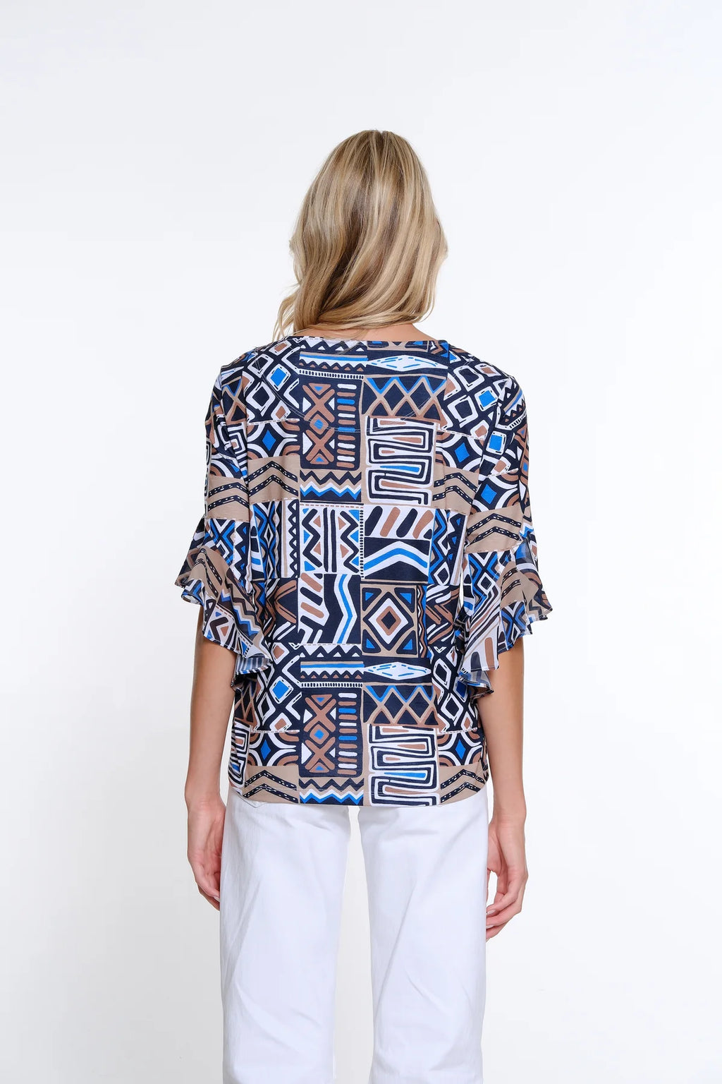 Flounce Sleeve Scoop Neck Top