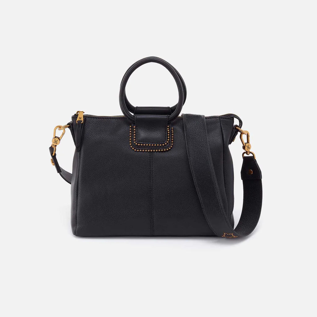 Sheila Medium Satchel in Pebbled Black