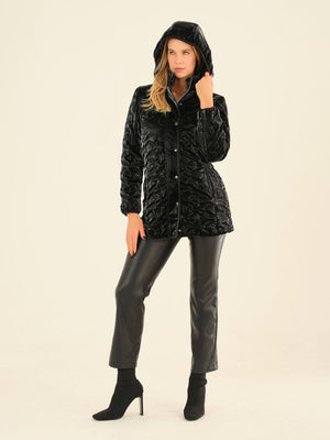 Hooded Shiny Puffer Coat