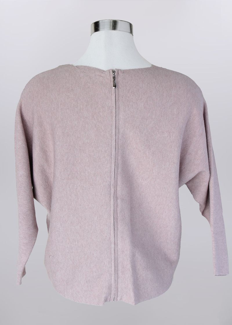 Dolman Sleeve Zip Back Sweater