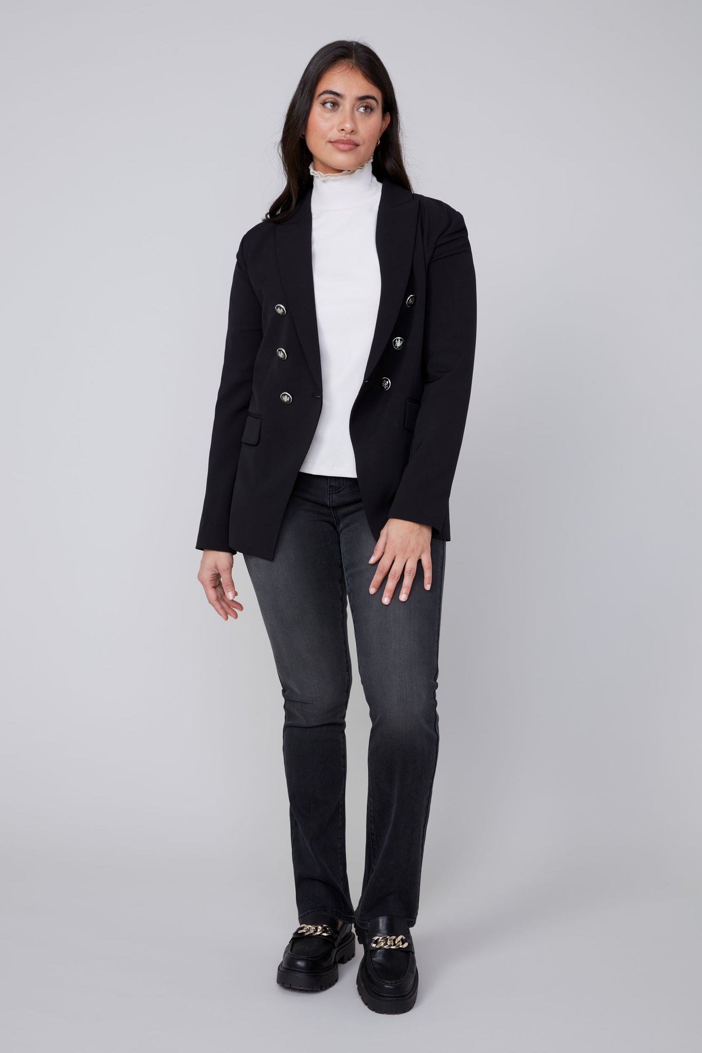 Long Sleeve Zip Out Hooded Blazer