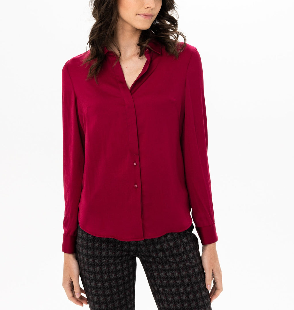 Button Down Airflow Blouse | Beet