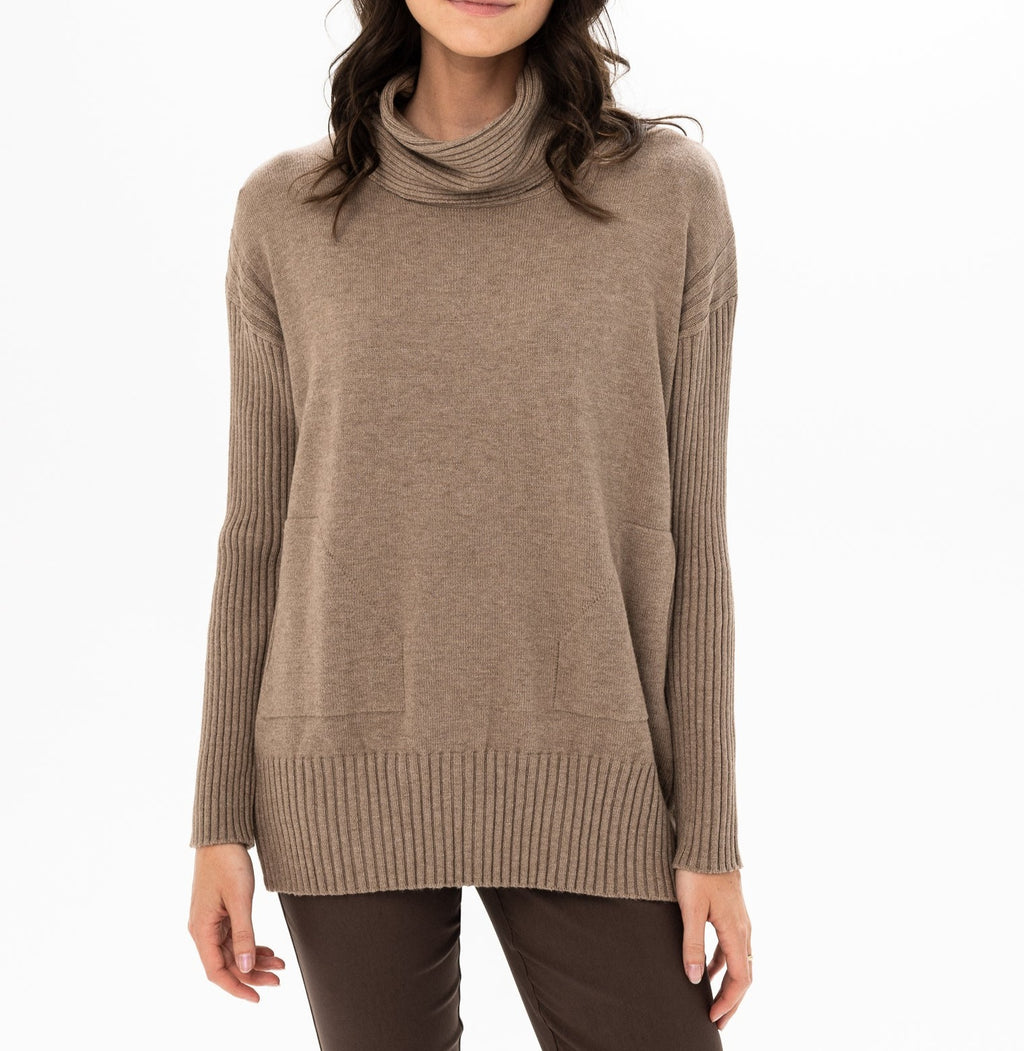 Cowl Sweater | Heather Brown Sugar