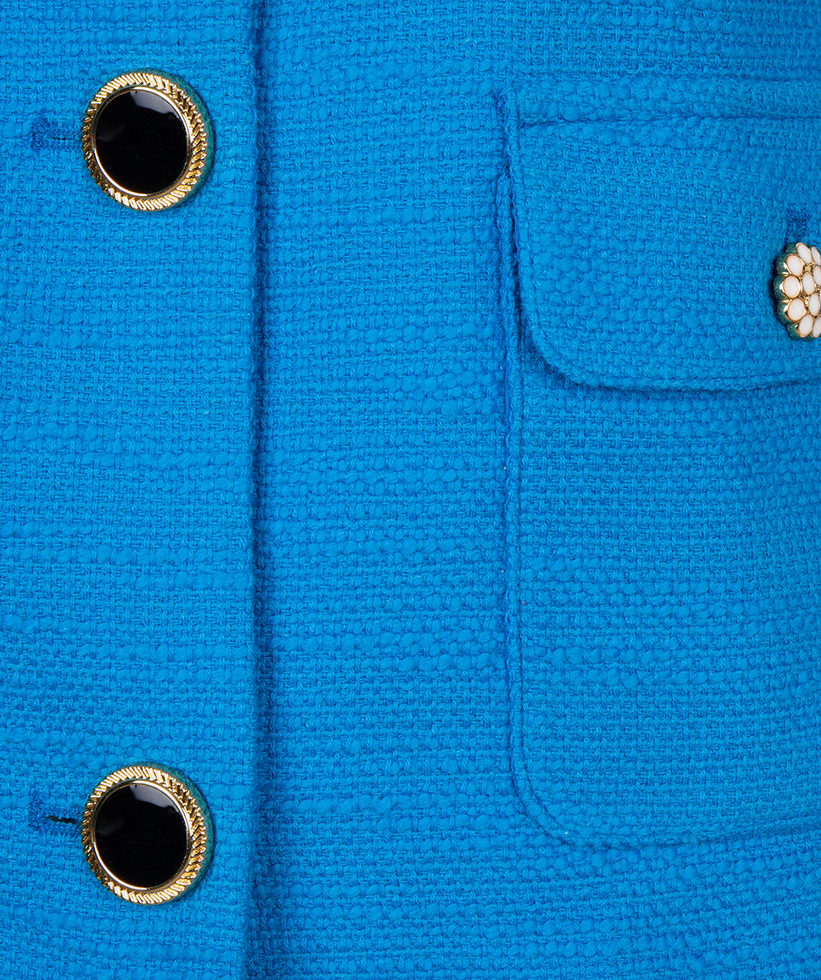 Textured Collarless Crop Jacket