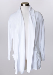 Long Sleeve Drop Shoulder Cardigan | White