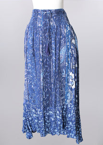 Floral Paisley Skirt | Blue/White