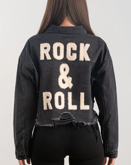 Rock & Roll Denim Jacket | Black