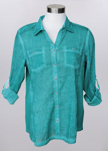 Faded Button Up Blouse