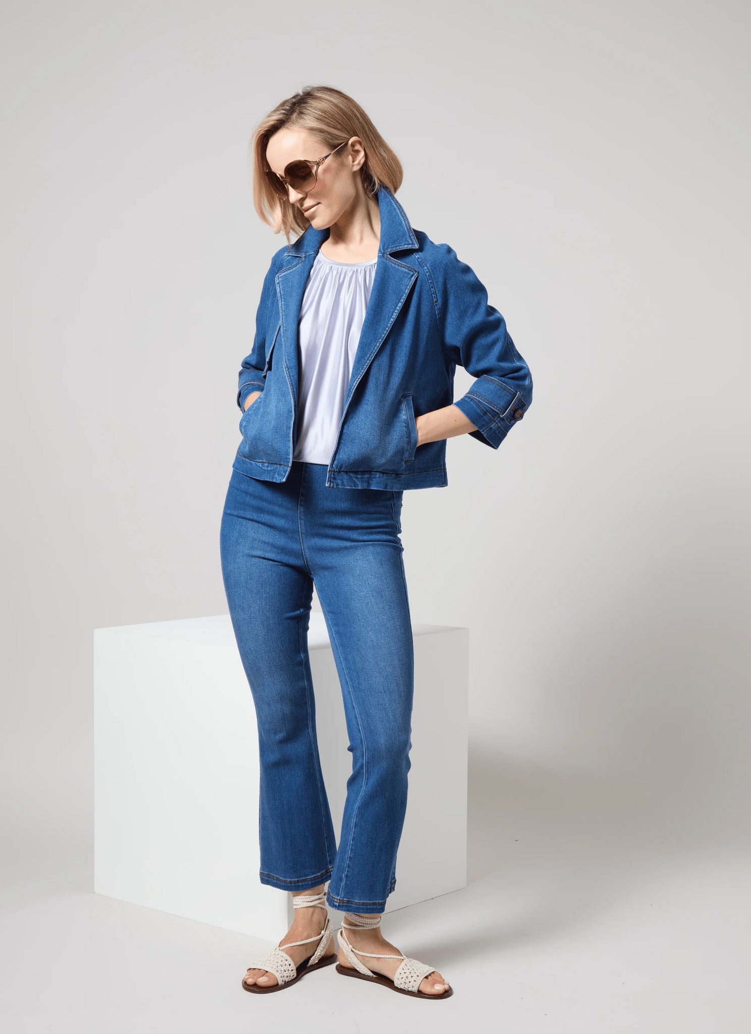 Jade Stretch Tencel Denim Flare (27" Inseam)