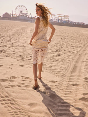 Cotton Crochet Sleeveless Maxi Dress