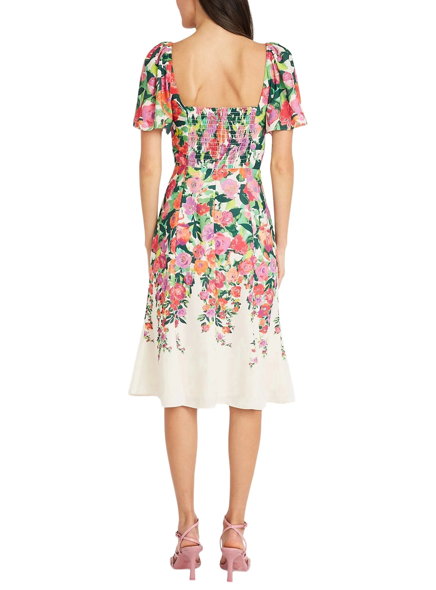 Flutter Cap Sleeve Floral Dress