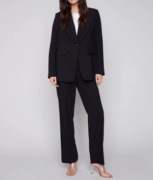 Blazer with Ruched Back | Black