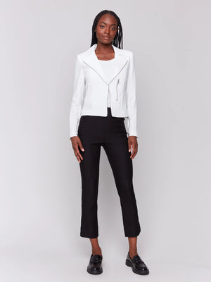 Crinkle Rayon Biker Jacket