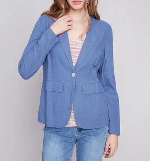 Light Linen Blend Blazer - Denim