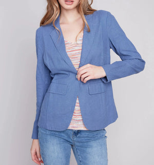 Light Linen Blend Blazer - Denim