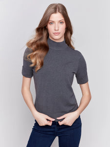 Mock Neck Basic Top