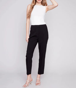 Side Slit Tapered Pants - Black