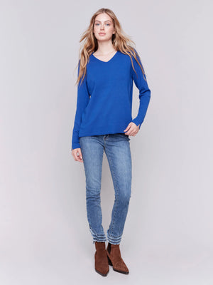 Solid Basic V-Neck Sweater