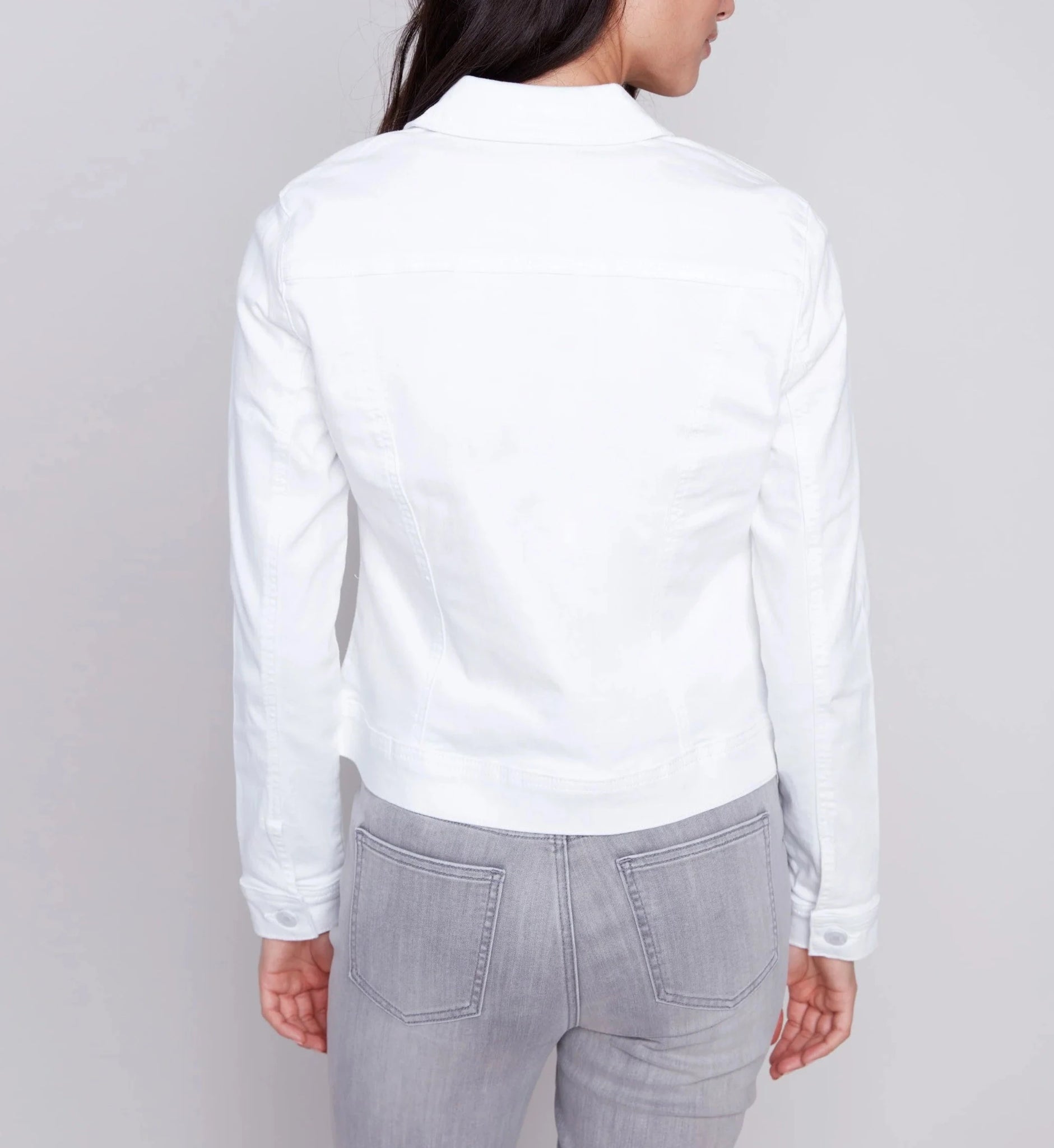 Stretch Denim Jacket | White