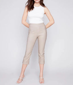 Stretch Pull-On Capri Pants | Greige